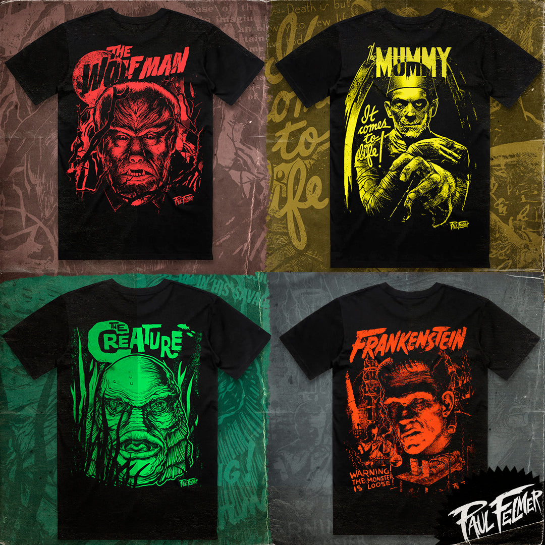 Pack MONSTRUOS - Coleccionista, 4 poleras + Monster Mash de regalo