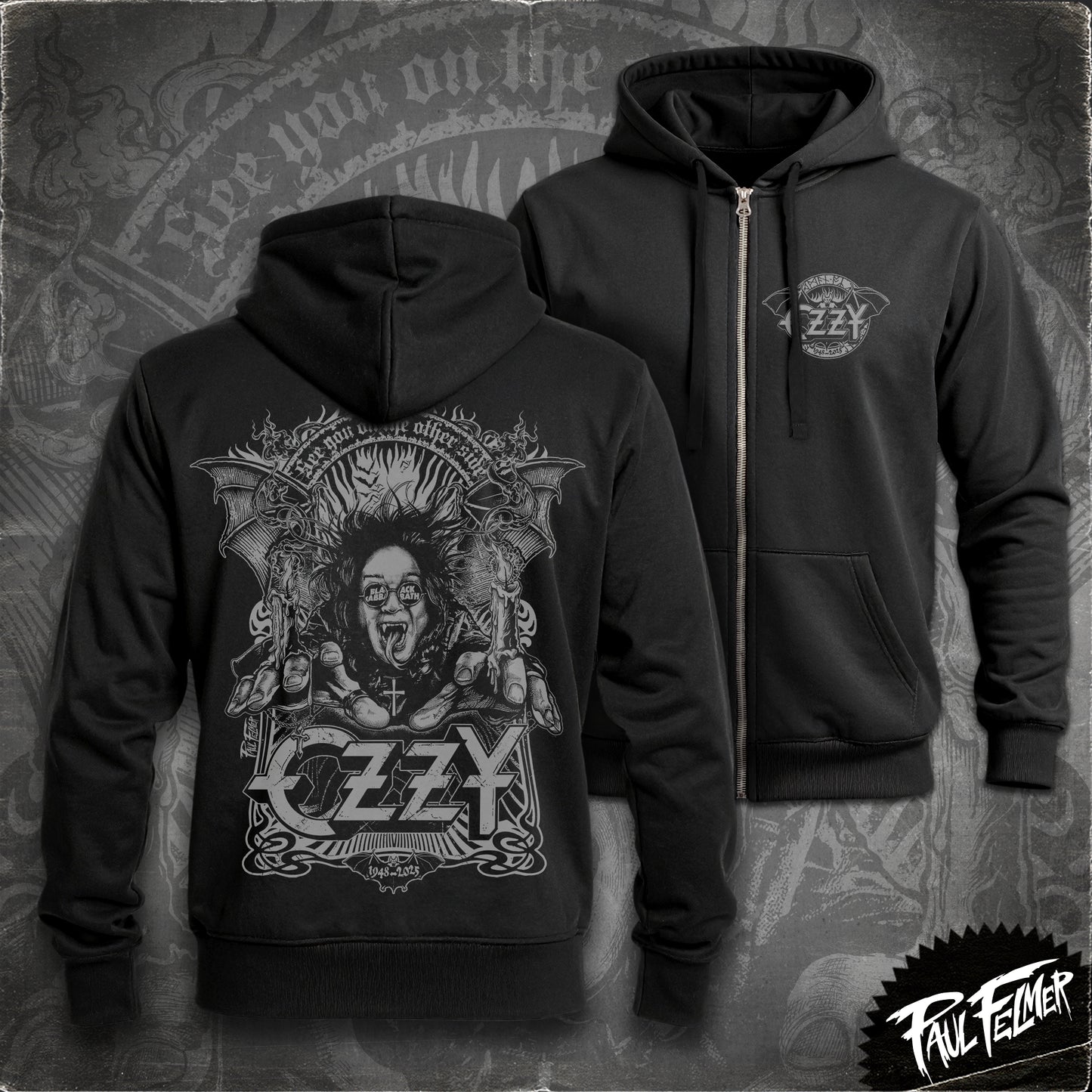 OZZY - Polerón Hoodie Zipper, Gray Edition