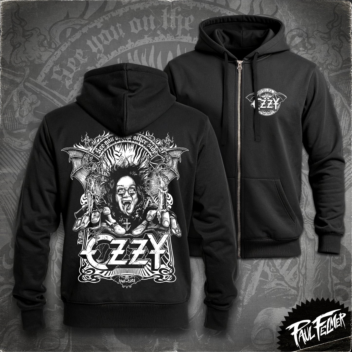 OZZY - Polerón Hoodie Zipper, White Line