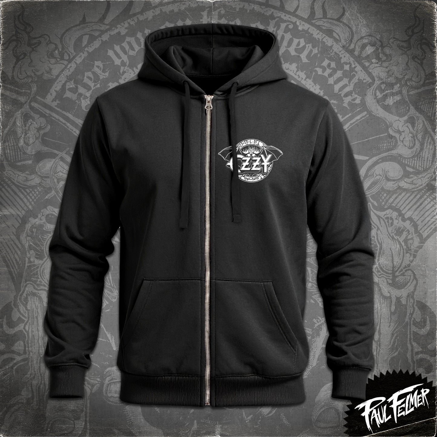 OZZY - Polerón Hoodie Zipper, White Line