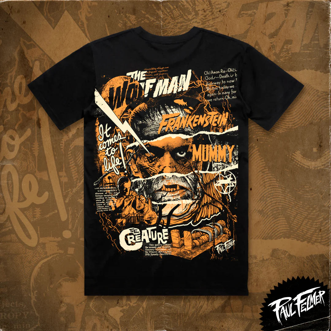 Polera Monster Mash — Paul Felmer, serigrafía artesanal